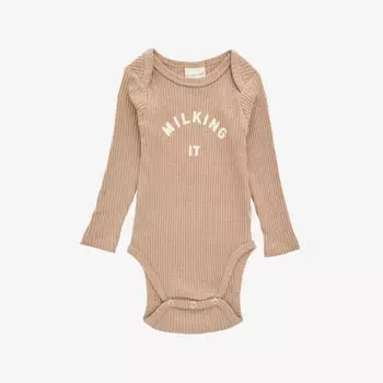 Боди Milking It из органического хлопка для детей 0–12 месяцев Claude & Co, цвет chocolate