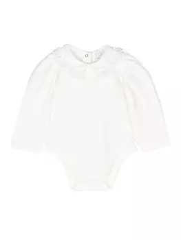 Боди Monnalisa с вышитым логотипом, белый
