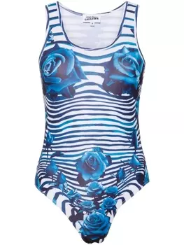 Боди Morphing с цветочным принтом Jean Paul Gaultier, синий