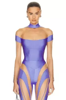 Боди Mugler Illusion Stretch, цвет Lilac & Nude 01