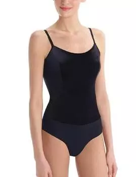 Боди на бретельках из бархата черного цвета Commando