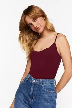 Боди на бретельках в рубчик Forever 21, мерло
