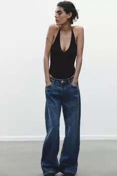 Боди на бретельках ZARA, черный