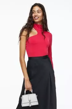 Боди на одно плечо H&M, вишня