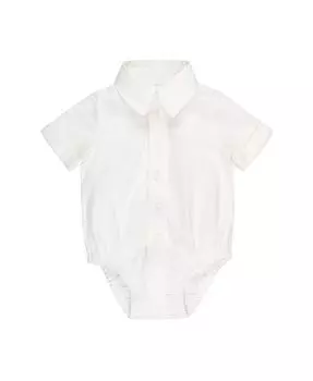 Боди на пуговицах с короткими рукавами для новорожденных Hope & Henry, белый