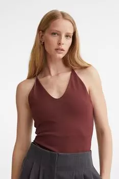 Боди на узких бретелях H&amp;M, темно коричневый