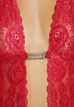 Боди NECKHOLDER AUS SPITZE LASCANA, темно-красный