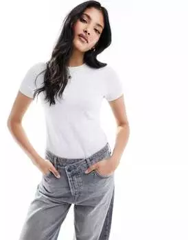 Боди New Look светло-серого цвета с круглым вырезом