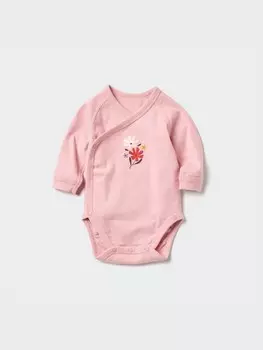 Боди newborn joy of print с принтом Uniqlo, розовый
