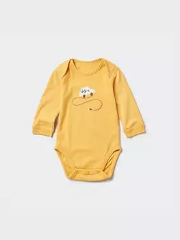 Боди newborn joy of print с принтом Uniqlo, желтый