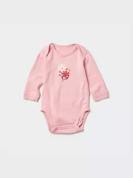 Боди newborn joy of print с принтом Uniqlo, розовый