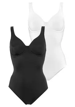 Боди NUANCE, черный/белый