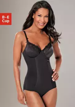 Боди Nuance, на косточках и кружевной вышивке, нижнее белье, черный