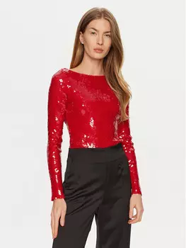 Боди облегающее Bardot, красный