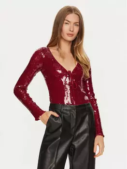 Боди облегающее Bardot, красный