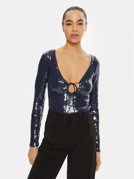 Боди облегающее Bardot, синий