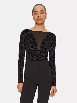 Боди облегающее Elisabetta Franchi, черный