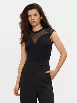 Боди облегающее Pieces, черный