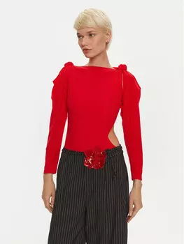 Боди облегающее Rotate, красный