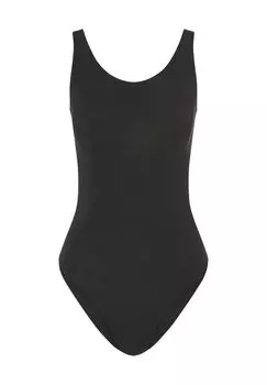 Боди, однотонное, с овальным вырезом, для женщин Wolford, черный