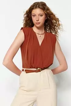 Боди - Оранжевый - Приталенный крой Trendyol