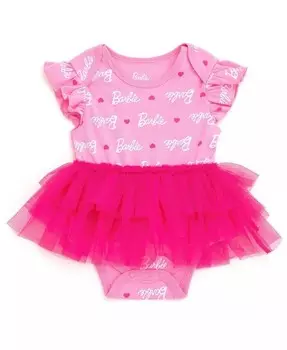 Боди-пачка для маленьких девочек, платье-пачка для новорожденных до Barbie, розовый