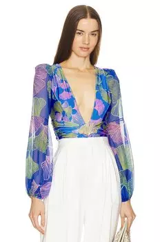 Боди PatBO Ocean Leaf Plunge, синий