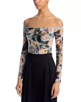 Боди Peonie с открытыми плечами L'AGENCE, мультиколор