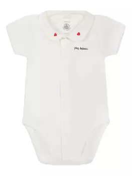 Боди Petit Bateau с вышитым логотипом, белый