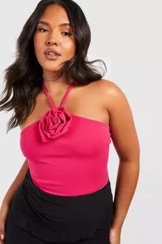 Боди plus с деталями розы Boohoo, розовый