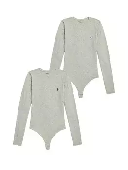 Боди Polo Ralph Lauren Club Cotton, пятнистый серый