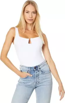 Боди Ponte с треугольными вырезами Abercrombie & Fitch, белый