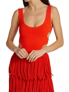 Боди Proenza Schouler вязаное с боковыми вырезами, черный