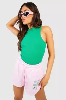 Боди racer rib Boohoo, зеленый