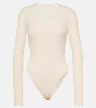 Боди ребристой вязки Alaa, белый