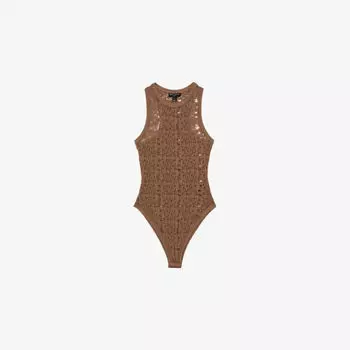Боди Reiss x Atelier Francesca вязаное, коричневый