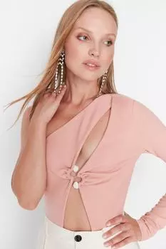 Боди - Розовый - Облегающий крой Trendyol, розовый