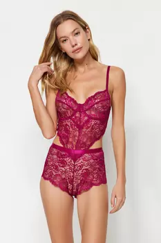 Боди - Розовый - Облегающий крой Trendyol, розовый