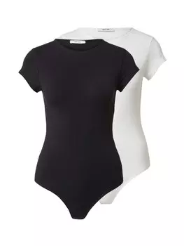 Боди-рубашка ABOUT YOU Ellinor, черный/белый