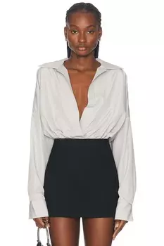 Боди-рубашка супер-оверсайз-бойфренда Norma Kamali, цвет Dove