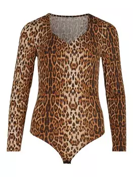 Боди-рубашка VILA LEOA, коричневый