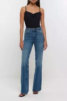 Боди с бретельками и сборками спереди River Island, черный