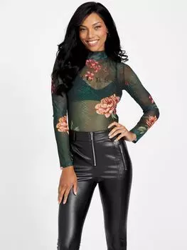 Боди с цветочным принтом Eco Eara Mesh Guess Factory, цвет seduction lush forest mul