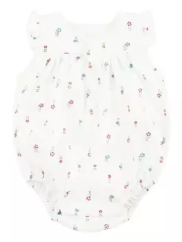 Боди с цветочным принтом Petit Bateau, белый