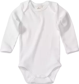 Боди с длинным рукавом белое размерное. 74/80 10шт ALANA