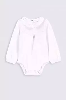 Боди с длинным рукавом Coccodrillo белый с декоративным воротником