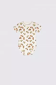 Боди с длинным рукавом Coccodrillo бежевый с изображением автомобиля