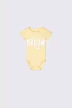 Боди с длинным рукавом Coccodrillo желтый с надписью