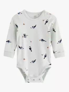 Боди с длинным рукавом с принтом птенца-птенца Lindex, цвет Light Aqua/Multi