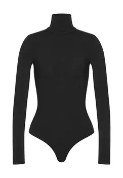 Боди с длинным рукавом, водолазка, женский Wolford, черный